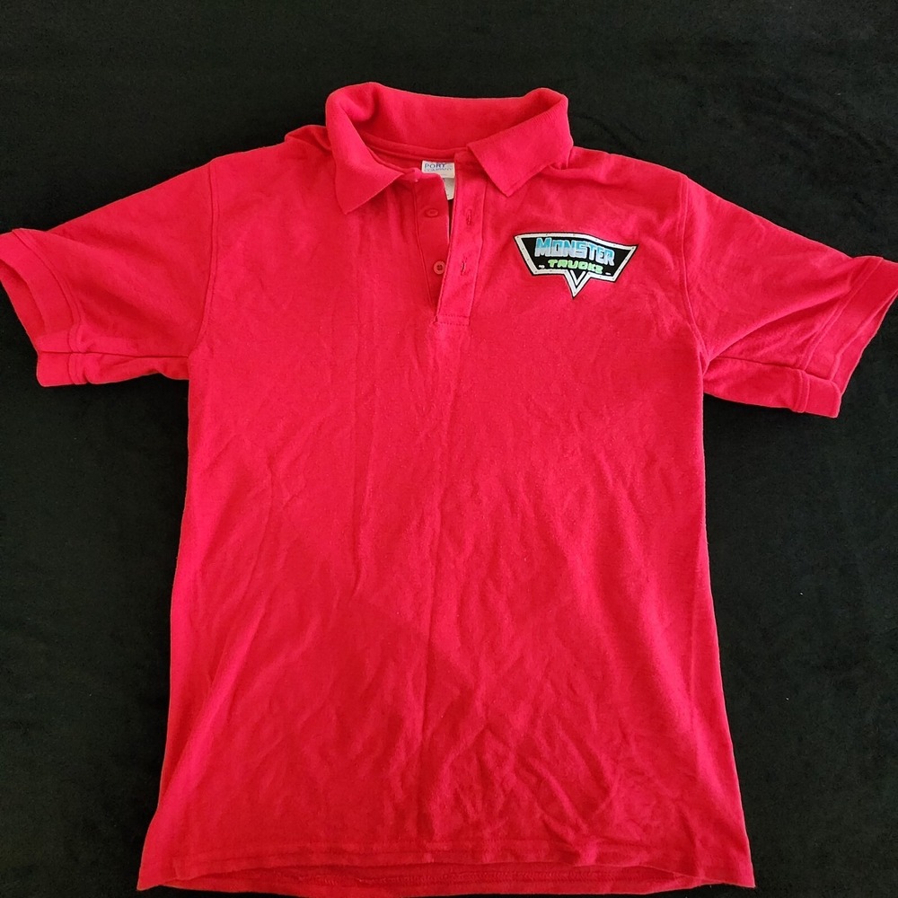 Monster Truck Port & Company Core Blend Red Polo Men's S